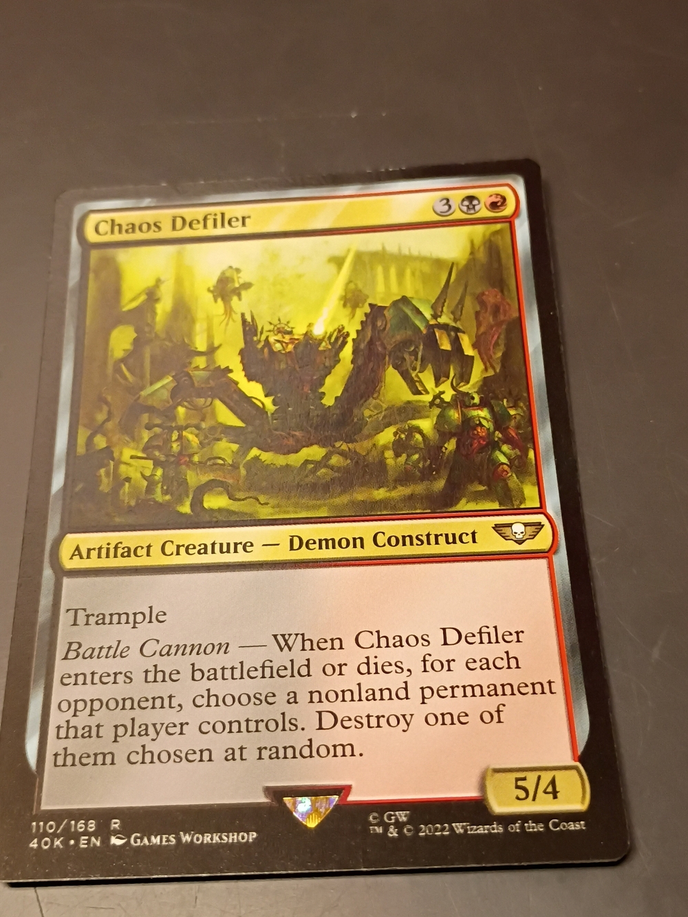 Chaos Defiler Trading Card — Magic: The Gathering (Yellow & Red)